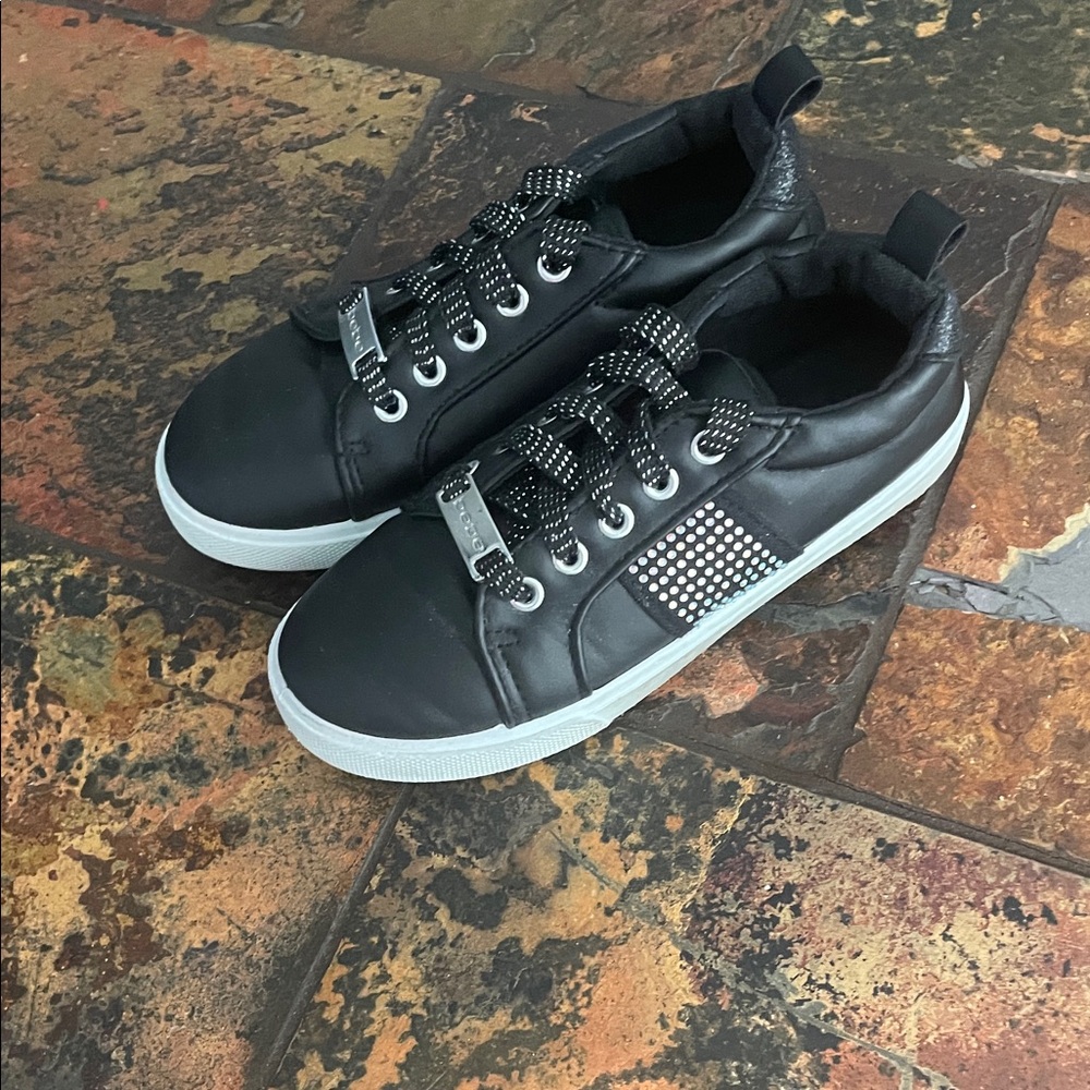 Bebe Black Sneakers with Rhinestone Accents